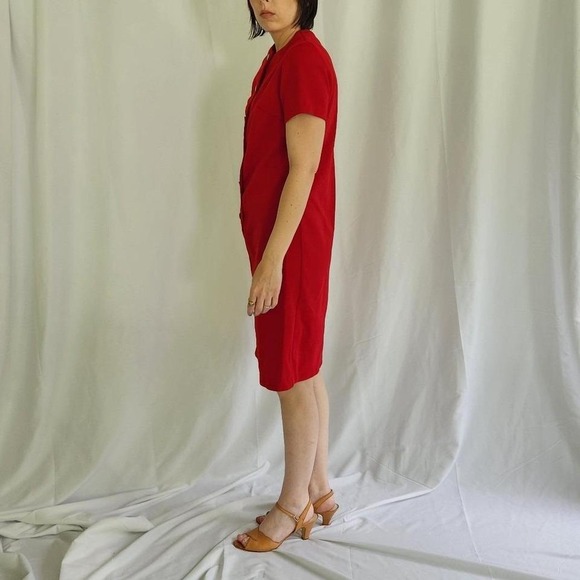 70s Red Short Sleeve Dress - Picture 2 of 3
